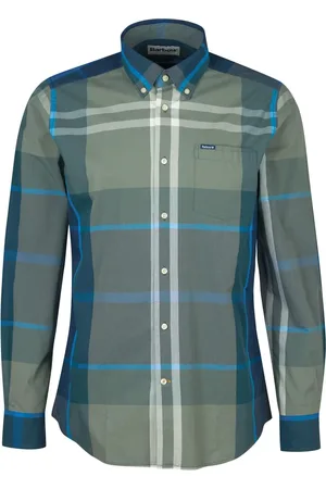 Barbour Skjorte, Herre, Flerfarvet, XL, Bomuld, Skjorte i Kielder Blue Tartan