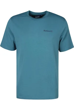 Barbour Top, Herre, Blå, 2XL, Bomuld, Logo T-shirt med -koordinater