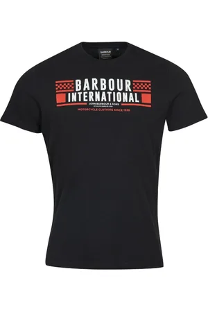 Barbour Top, Herre, Sort, L, Bomuld, Grasstrack T-shirt med brand-grafik