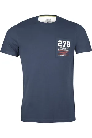 Barbour Top, Herre, Blå, L, Bomuld, SMQ Wing T-Shirt Navy