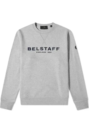 Belstaff Sweathshirts & Hoodies, Herre, Grå, XL, Bomuld, Herre Bouclé Bomuldssweatshirt