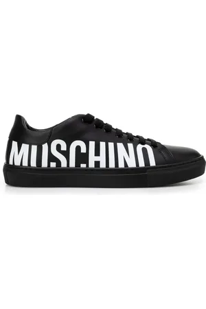 Moschino Sko, Herre, Sort, 42 EU, Uld, Sorte Sneakers med Pinafore Metal