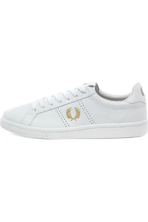 Fred Perry Sko, Herre, Hvid, 45 EU, Læder, Perforerede lædersko til tennis