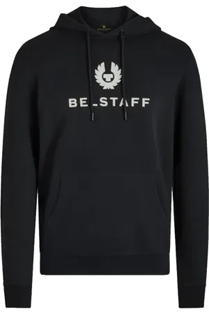 Belstaff Sweathshirts & Hoodies, Herre, Sort, S, Bomuld, Signature Hættetrøje med Kængurulomme