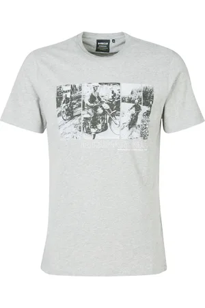 Barbour Top, Herre, Grå, XL, Bomuld, Grafisk Print T-Shirt