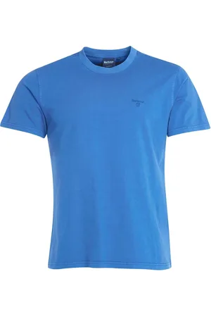 Barbour Top, Herre, Blå, M, Bomuld, Marineblå Garment Dyed T-Shirt med Broderi