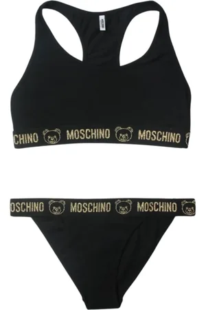 Moschino Undertøj, Dame, Sort, XL, Bomuld, Sort undertøjssæt til kvinder med elastikbånd