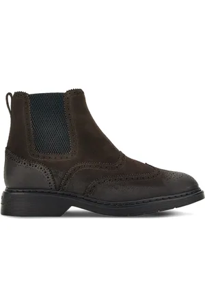Hogan Sko, Herre, Brun, 41 1/2 EU, Vintage Stil Ruskind Ankelstøvle