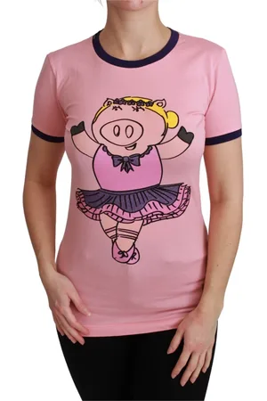 Dolce & Gabbana Top, Dame, Lyserød, S, Bomuld, Grisens År Bomuld T-shirt