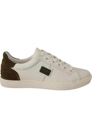 Dolce & Gabbana Sko, Herre, Hvid, 39 1/2 EU, Læder, Hvide Ruskind Lave Toppe Sneakers