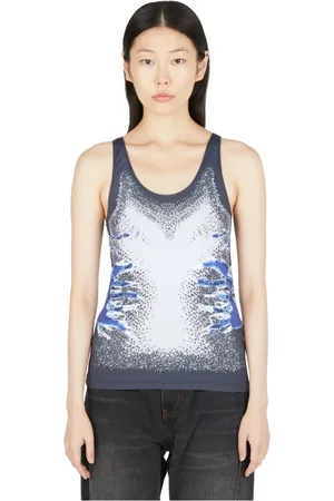 Y / PROJECT Top, Dame, Grå, M, Uld, Grafisk Print Tank Top