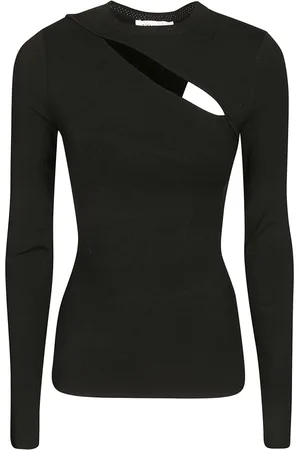 Victoria Beckham Top, Dame, Sort, 2XS, Uld, Asymmetrisk Skåret Kjole