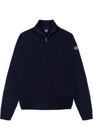 Colmar Sweathshirts & Hoodies, Herre, Blå, XL, Uld, Blå Sweater med Lynlås og Høj Krave