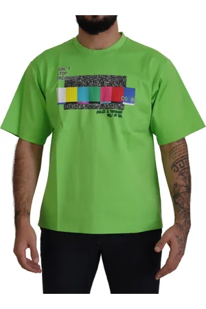 Dolce & Gabbana Top, Herre, Grøn, M, Bomuld, Grøn DG Channel Top T-shirt