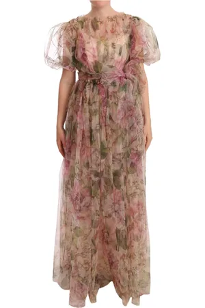 Dolce & Gabbana Kjole, Dame, Flerfarvet, XS, Blomstret Maxi Kjole
