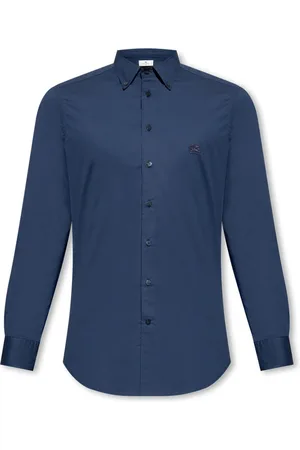 Etro Skjorte, Herre, Blå, 2XL, Bomuld, Skjorte med Logo