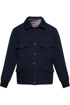 Etro Jakke, Herre, Blå, XL, Uld, Uldjakke
