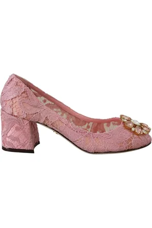 Dolce & Gabbana Sko, Dame, Lyserød, 36 EU, Læder, Lyserøde Taormina Blonde Krystal Pumps