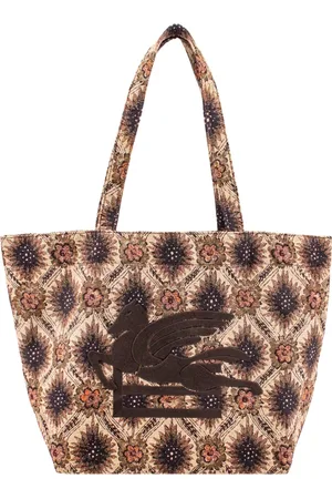 Etro Taske, Dame, Flerfarvet, ONE SIZE, Uld, Multifarvet Skuldertaske med Dobbelt Stofrem