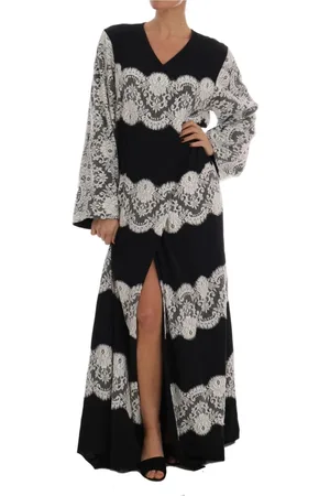 Dolce & Gabbana Kjole, Dame, Flerfarvet, S, Bomuld, Blomstret Lace Kaftan Kjole