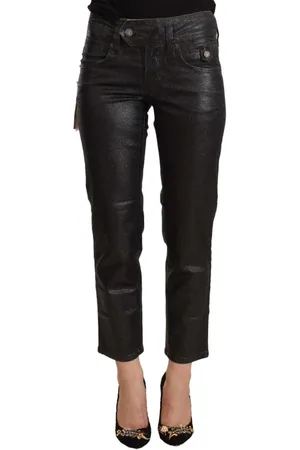 John Galliano Jeans, Dame, Sort, XS, Bomuld, Sorte Glitrende Korte Bukser