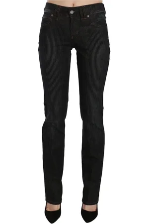 John Galliano Jeans, Dame, Sort, W24, Denim, Slim Fit Corduroy Denim Bukser