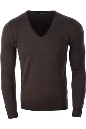 Antony Morato Strik, Herre, Brun, S, Uld, Enkel V-Hals Sweater