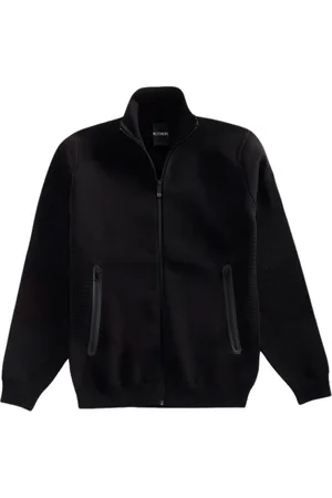 OUTHERE Sweathshirts & Hoodies, Herre, Sort, XL, Uld, Teknisk Højhalset Jersey med Lynlås