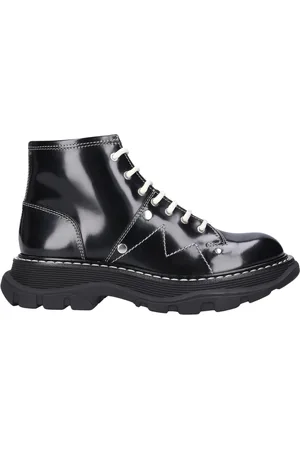 Alexander McQueen Sko, Dame, Sort, 39 EU, Læder, Blackberry Læder Ankelstøvler