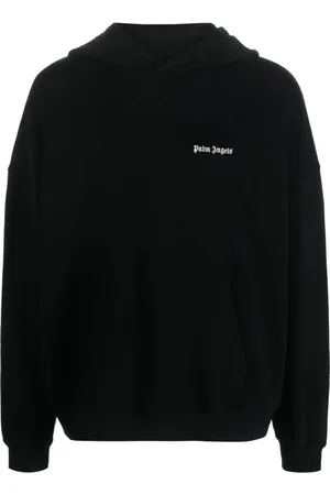 Palm Angels Sweathshirts & Hoodies, Herre, Sort, M, Bomuld, Sort bomuldshættetrøje med broderet logo