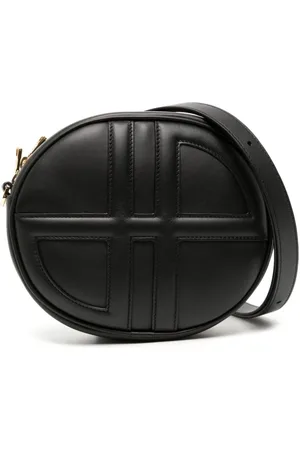 Patou Taske, Dame, Sort, ONE SIZE, Læder, Sort Læder Crossbody Taske med 3D Monogram Detaljer