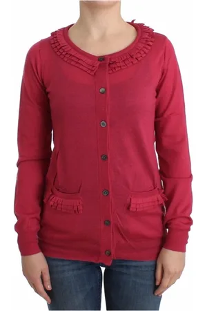 John Galliano Strik, Dame, Lyserød, S, Uld, Lyserød uld cardigan