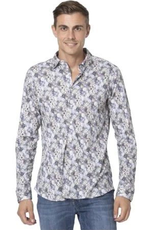 DESOTO Skjorte, Herre, Grå, 2XL, Bomuld, Multifarvet blomstret skjorte