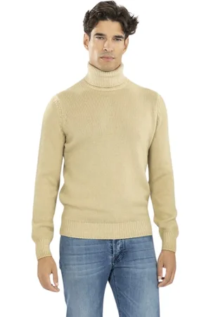 FILIPPO DE LAURENTIIS Strik, Herre, , M, Uld, Turtleneck Sweater med Ribkant og Manchetter