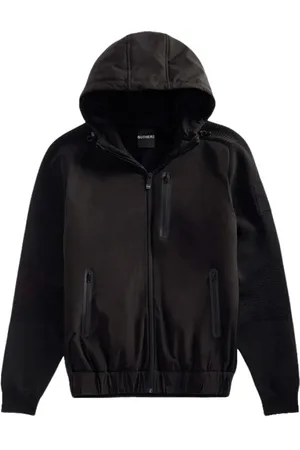 OUTHERE Sweathshirts & Hoodies, Herre, Sort, M, Uld, Sort Zip Hoodie - Combi Stil