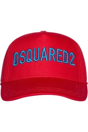Dsquared2 Tilbehør, unisex, Rød, L, Bomuld, Rød Hat med Logo Broderi