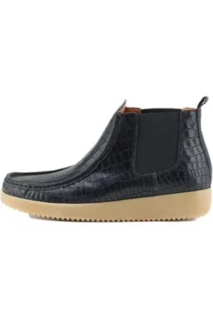 Nature Sko, Dame, Sort, 38 EU, Uld, Sort Croco Ester Chelsea Støvle