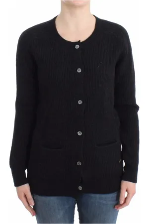 John Galliano Strik, Dame, Sort, M, Uld, Sort uld cardigan