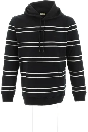 Saint Laurent Sweathshirts & Hoodies, Herre, Flerfarvet, M, Stripes Logo Hættetrøje