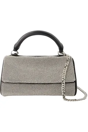 KARA Taske, Dame, Hvid, ONE SIZE, Uld, Hvid Crush Satchel Taske - Messing
