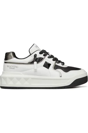 VALENTINO GARAVANI Sko, Herre, Hvid, 43 1/2 EU, Læder, Multifarvede Læder Sneakers med Chunky Sål