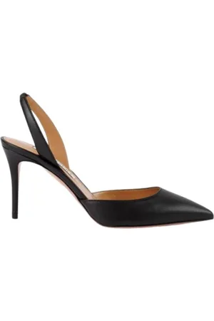 Aquazzura Sko, Dame, Sort, 38 1/2 EU, Satin, satin pumps - Colour: Noir