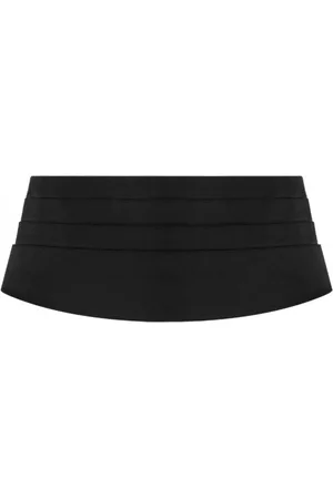 Dolce & Gabbana Tilbehør, Dame, Sort, S, Satin, Sort Silkebælte med Foldet Design