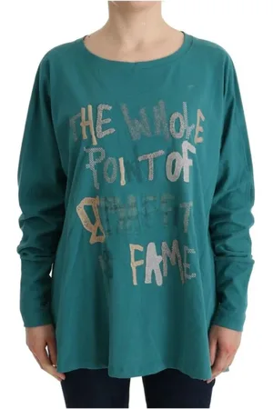 John Galliano Top, Dame, Grøn, S, Bomuld, Logo Print Bomuldssweater