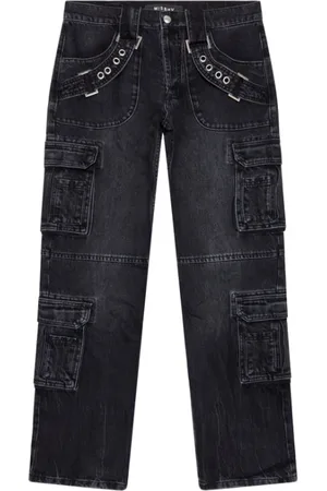 MISBHV Jeans, Dame, Sort, W27, Uld, Sorte Cargo Bukser med Harness
