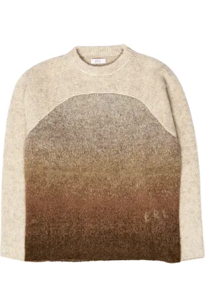 ERL Strik, Herre, Brun, M, Uld, Regnbue Gradient Sweater