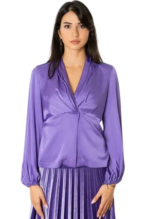 D.EXTERIOR Bluser & Skjorter, Dame, Lilla, M, Satin, Flydende Satin Skjorte - Lilla