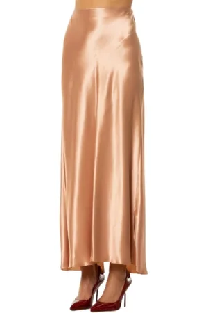 FORTE FORTE Nederdel, Dame, , M, Satin, Kobber Satin Midi Nederdel
