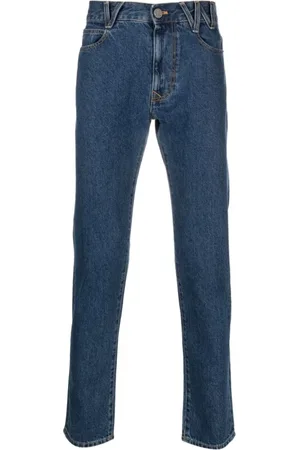 Vivienne Westwood Jeans, Herre, Blå, W31, Bomuld, Blå VW-Print Tapered-Leg Jeans