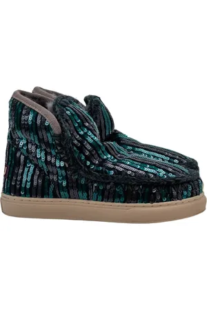 Mou Sko, Dame, Grøn, 39 EU, Uld, Stribet Paillet Påfugl Sneaker